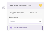 Create new state screenshot