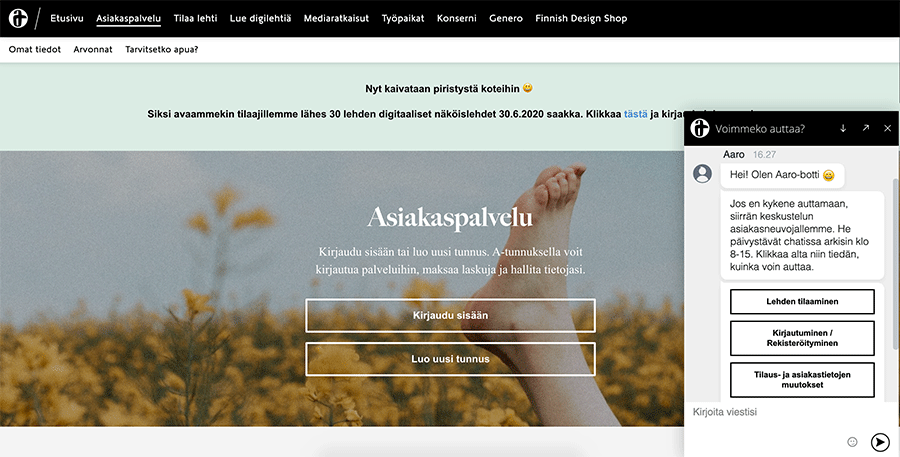 Customer Service Chatbots with Robotic Process Automation to a CRM - A-Lehdet - GetJenny
