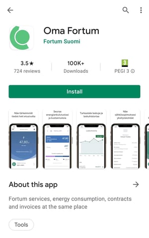 Oma Fortum Mobile App - GetJenny